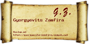 Gyorgyevits Zamfira névjegykártya